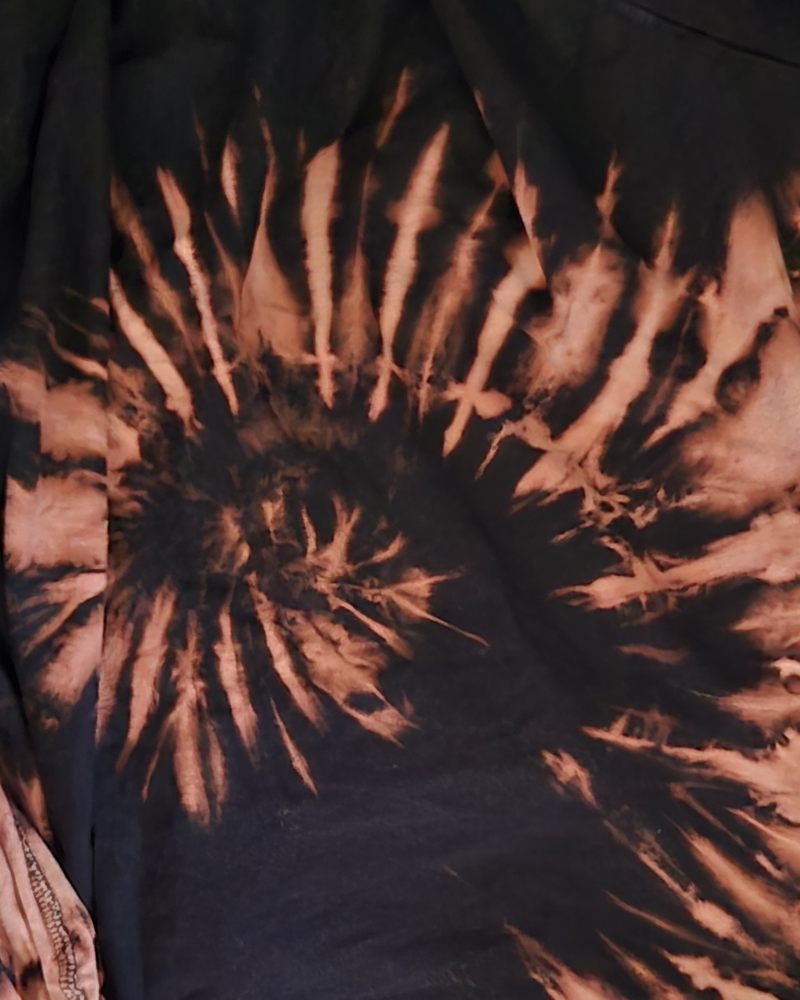 Close-up of a real bleach-dyed spiral